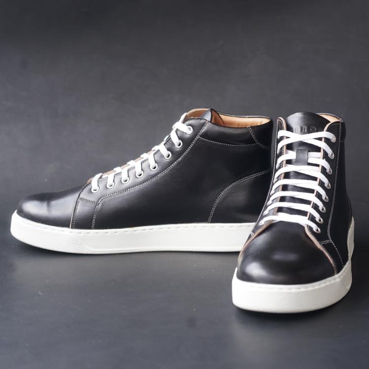 Songo High Top Rubber Sole Sneakers with Veg Tan Leather